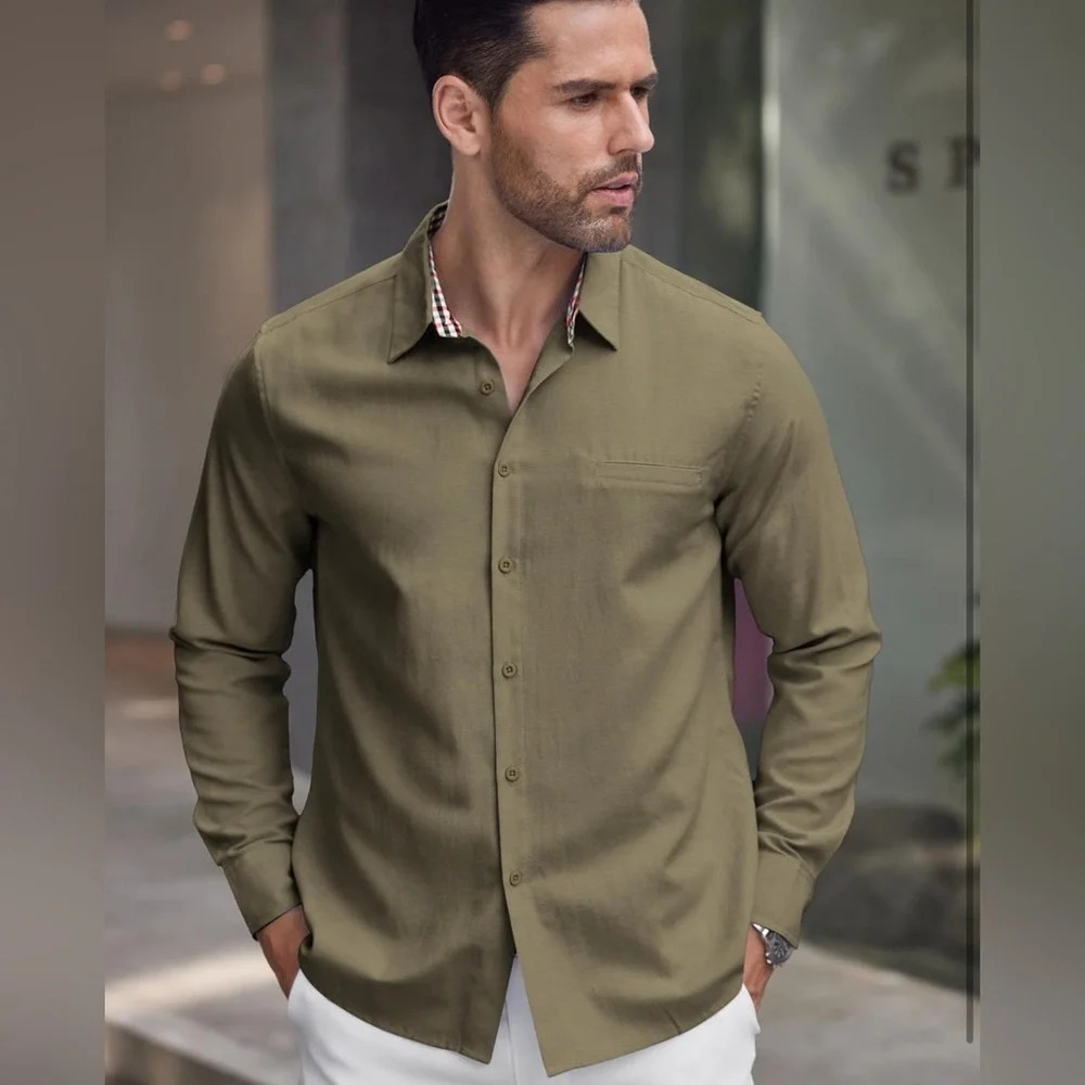 Men’s Coofandy Long Sleeve Oxford Dress shirt